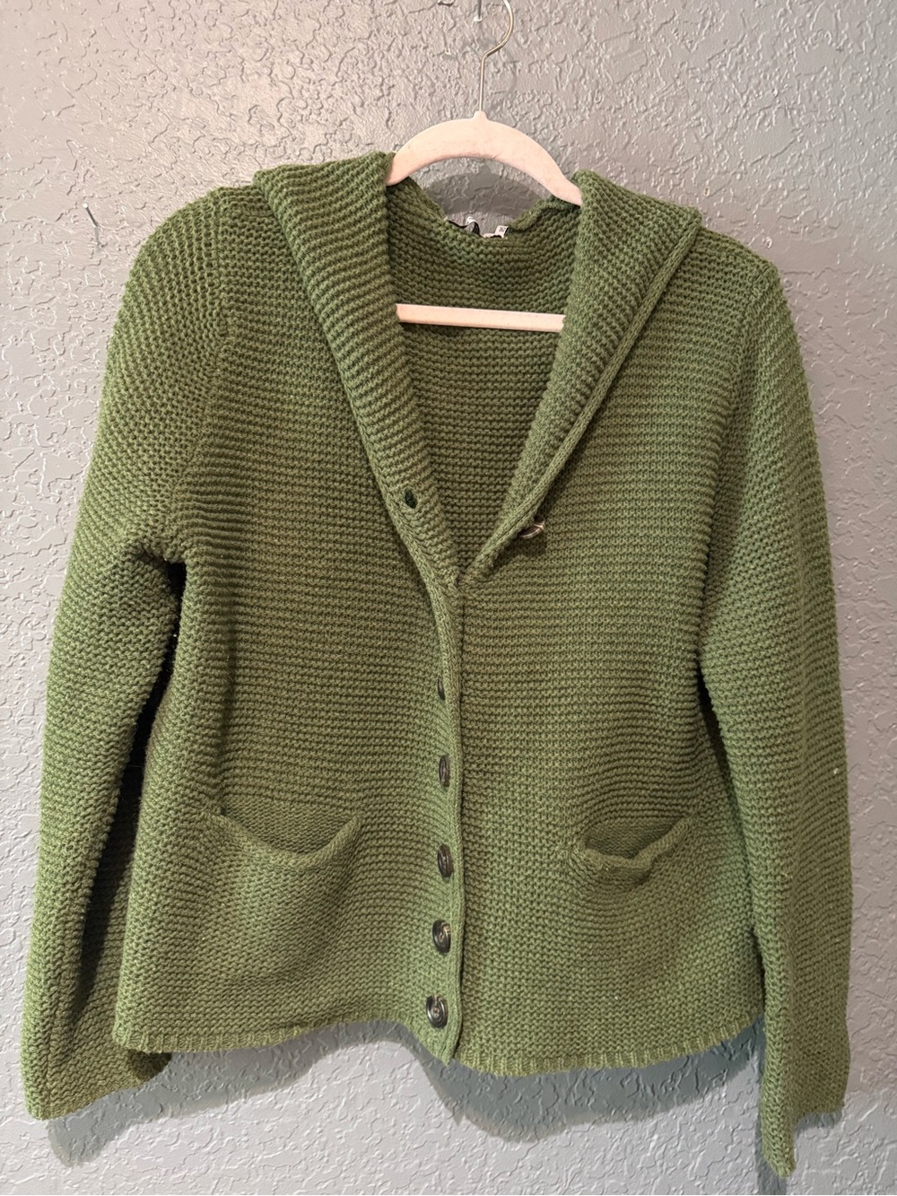 MISSLOOK Olive Green Hooded Button-Up Cardigan